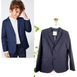 ZARA Boys Navy Suit Top 13 14 Blazer Formal Handsome Wedding